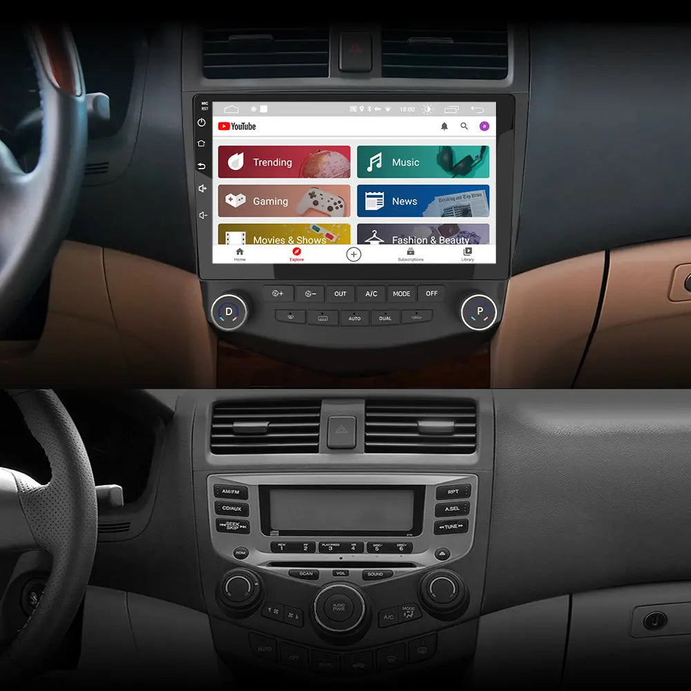 AWESAFE Car Radio for Honda Accord 2003-2007 with Split IPS Touchscreen/Steering Wheel Control/Wireless Carplay&Android Auto AWESAFE
