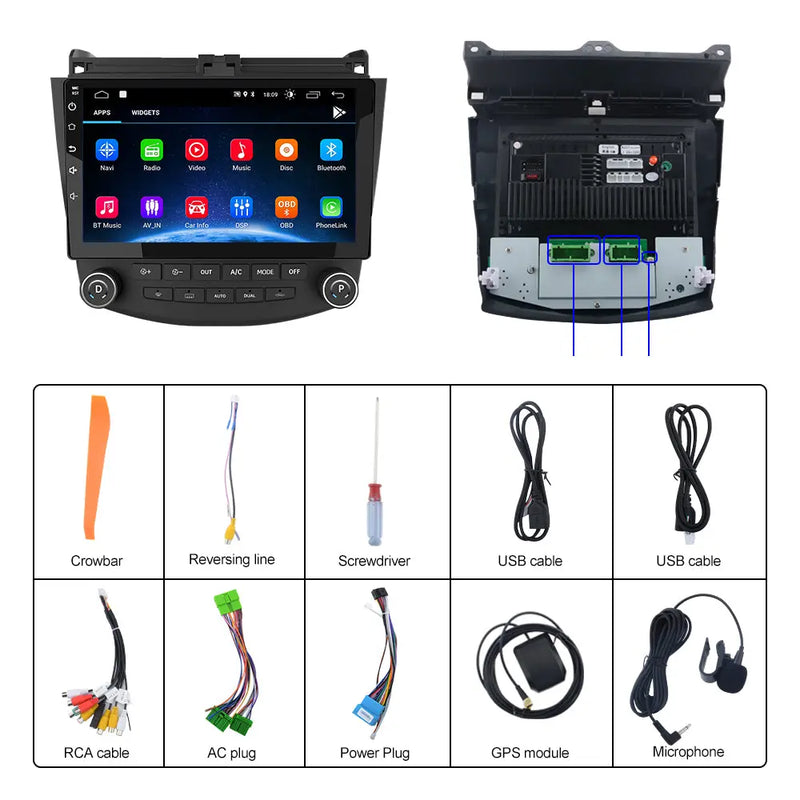 AWESAFE Car Radio for Honda Accord 2003-2007 with Split IPS Touchscreen/Steering Wheel Control/Wireless Carplay&Android Auto AWESAFE