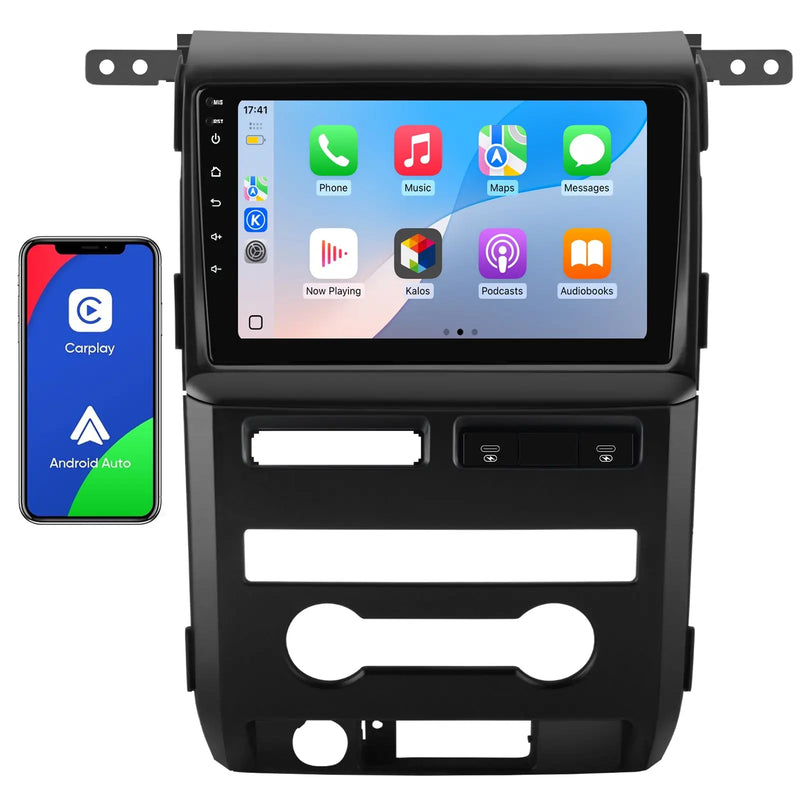 AWESAFE Car Radio with Wireless CarPlay & Android Auto GPS Bluetooth WiFi DSP Car Audio for Ford F150 - Wi 2009-2012 Manual AC AWESAFE