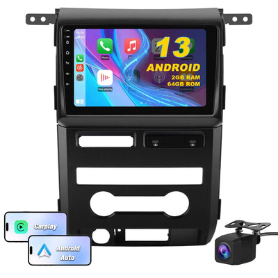 AWESAFE Car Radio with Wireless CarPlay & Android Auto GPS Bluetooth WiFi DSP Car Audio for Ford F150 - Wi 2009-2012 Manual AC AWESAFE
