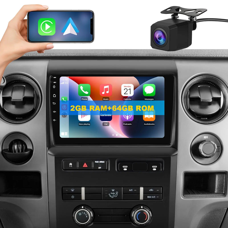 AWESAFE Car Radio with Wireless CarPlay & Android Auto GPS Bluetooth WiFi DSP for Ford F150 - Wi 2009-2012 AWESAFE