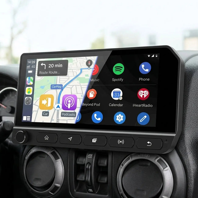AWESAFE Car Radio with Wireless CarPlay & Android Auto SWC for Jeep Wrangler JK - Commander G 2007-2018 AWESAFE