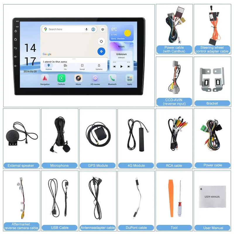 AWESAFE Car Stereo 10.1 Inch Android 13 for Chevrolet Tahoe 2015-2019-Snapdragon 6125, 4G+64G, CarPlay & Android Auto, GPS, Dual Bluetooth 5.0 AWESAFE