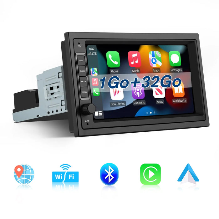 AWESAFE Car Stereo Android 13 pour 1 DINvoiture écran tactile 7 pouces,Soporte Bluetooth WiFi Navegación GPS AWESAFE
