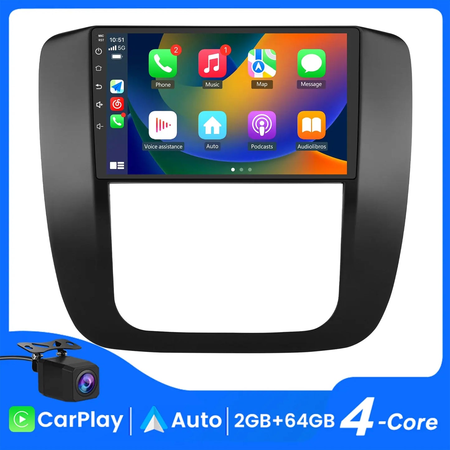 AWESAFE Car Stereo Radio Android 13 for GMC Yukon Chevrolet Chevy Tahoe Suburban 2007-2012 with Wireless Apple CarPlay Android Auto AWESAFE