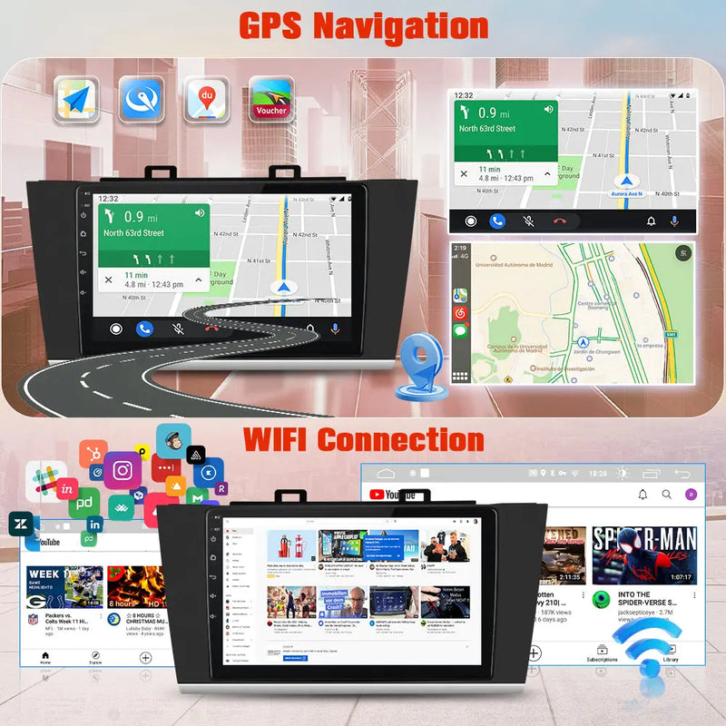 AWESAFE Car Stereo for Subaru Outback Legacy 2015 2016 2017 2018, Touchscreen Car Radio Wireless CarPlay Android Auto WiFi GPS Navigation AM/FM Radio SWC Backup Camera 2GB+64GB AWESAFE