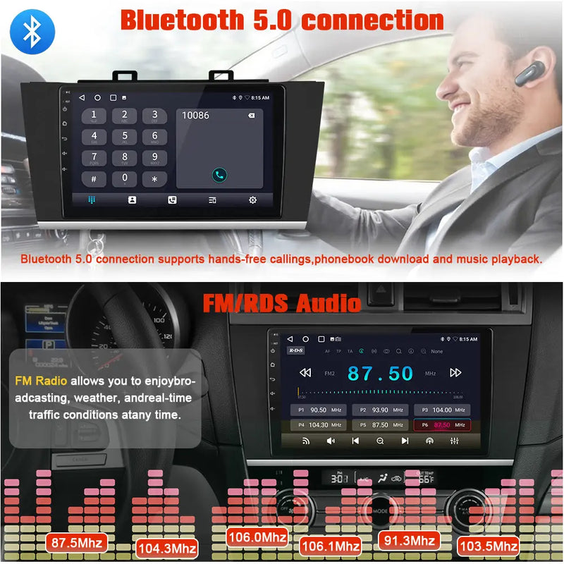 AWESAFE Car Stereo for Subaru Outback Legacy 2015 2016 2017 2018, Touchscreen Car Radio Wireless CarPlay Android Auto WiFi GPS Navigation AM/FM Radio SWC Backup Camera 2GB+64GB AWESAFE