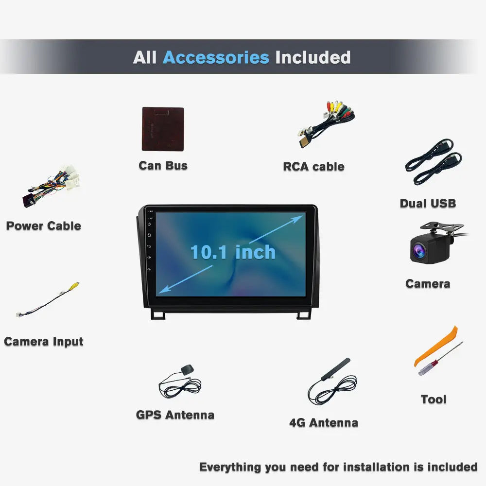 AWESAFE Car Stereo for Toyota Tundra 2007–2013, Sequoia 2008-2018, 10.1" HD Touch Screen, Android 15, 6GB RAM 128GB ROM, Wireless CarPlay & Android Auto, Bluetooth 5.0/WiFi 6, GPS, HD Backup Camera AWESAFE SHOP