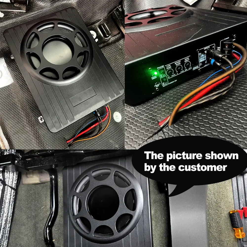 AWESAFE Car Subwoofer 10 Inch 800W Power, High/Low-Level Input, Car/Truck Slim Under Seat Audio Sub Built-in Amplifier Package AWESAFE