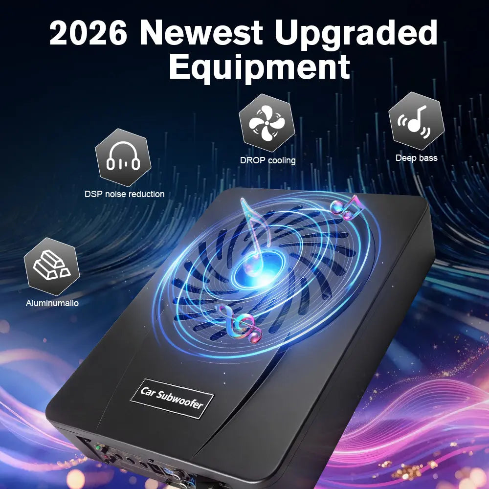 AWESAFE Car Subwoofer with 1200W Power,10 Inch Built-in AMP 360° Surrounding Sound AWESAFE