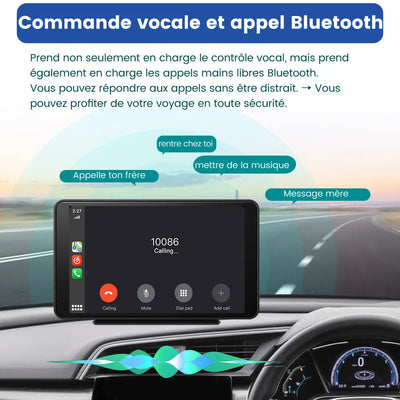 AWESAFE CarPlay Voiture 7 Pouces Touchscreen,Compatible Avec Ios Carplay et Android Auto sans Fil/Android Lien Miroir/Bluetooth/FM Sender AWESAFE
