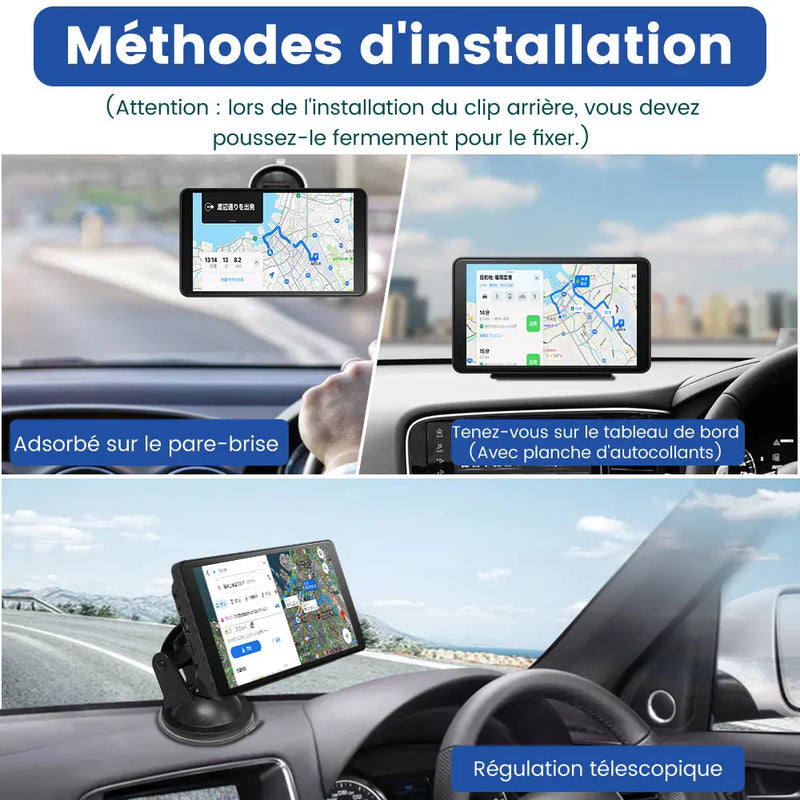 AWESAFE CarPlay Voiture 7 Pouces Touchscreen,Compatible Avec Ios Carplay et Android Auto sans Fil/Android Lien Miroir/Bluetooth/FM Sender AWESAFE