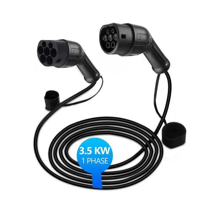 AWESAFE Caragador de Vehículos Eléctricos 16 A y 3,5 kW,Cargador para Vehículos Eléctricos Monofásico de 250V y 5m de Cable, con Enchufe Europeo de Doble Extremo Tipo 2 AWESAFE