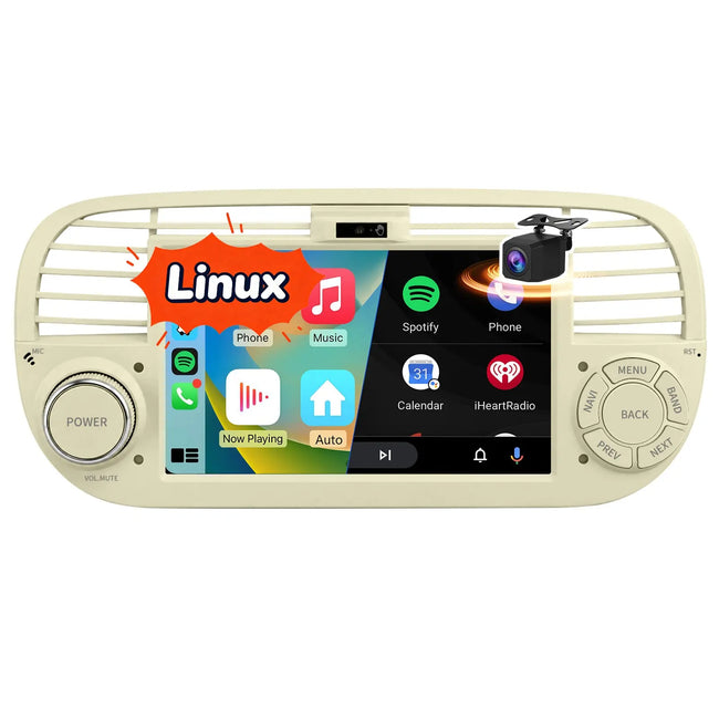 AWESAFE Carpaly Android Auto Radio für FIAT 500 2007-2015 mit Linux System AWESAFE