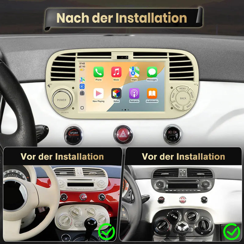 AWESAFE Carpaly Android Auto Radio für FIAT 500 2007-2015 mit Linux System AWESAFE