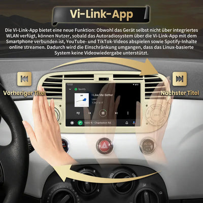 AWESAFE Carpaly Android Auto Radio für FIAT 500 2007-2015 mit Linux System AWESAFE