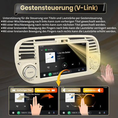 AWESAFE Carpaly Android Auto Radio für FIAT 500 2007-2015 mit Linux System AWESAFE