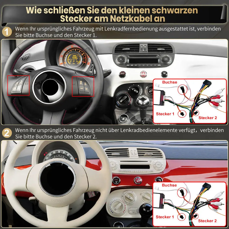 AWESAFE Carpaly Android Auto Radio für FIAT 500 2007-2015 mit Linux System AWESAFE