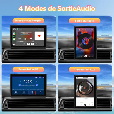 AWESAFE Carplay Autoradio avec 7 Pouces Ecranrotatifa 360°,Basculezlibrement entred'Ecranpaysage/EcranportraitCompatible avec CarPlay [Wireless] / Android Auto Bluetooth AM/FM RDS Radio Caméra de recul AWESAFE