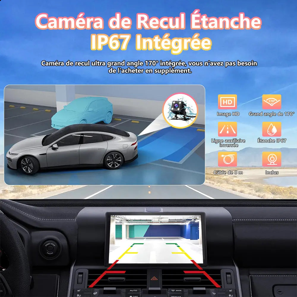 AWESAFE Carplay Autoradio avec 7 Pouces Ecranrotatifa 360°,Basculezlibrement entred'Ecranpaysage/EcranportraitCompatible avec CarPlay [Wireless] / Android Auto Bluetooth AM/FM RDS Radio Caméra de recul AWESAFE