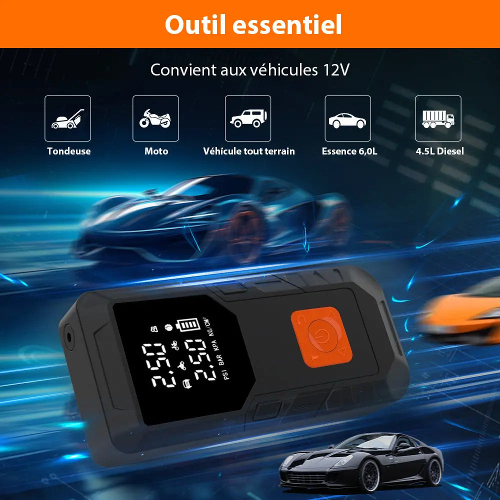 AWESAFE Compresseur à Air Portatif,Gonfleur Pneus Voiture sans Fil avec LED et Port C USB 150 PSI, Batterie Rechargeable, Inflation Rapide, Compresseur, Arrêt Automatique, pour Voiture, Vélos et Motos AWESAFE