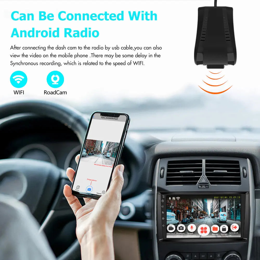 AWESAFE Dash Cam for Cars 1080P FHD Dash Camera,Car Front Camera for Android Radio, G-Sensor, WDR, Parking Monitor, Loop Recording, Motion Detection,WiFi AWESAFE