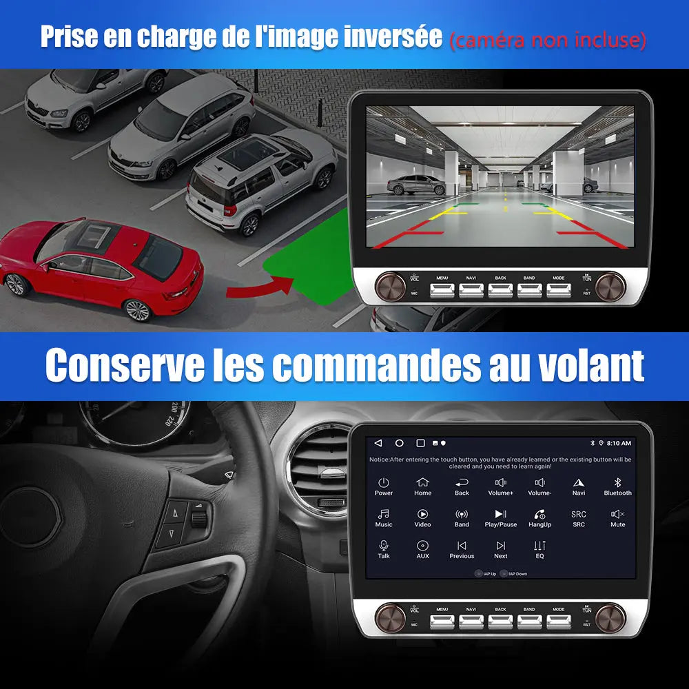 AWESAFE Double Bouton Autoradio Android 13 10,1 pouces tactile 2+64 Go pour Peugeot 207 2006-2015 avec Bluetooth GPS Android Auto et Carplay sans fil AWESAFE