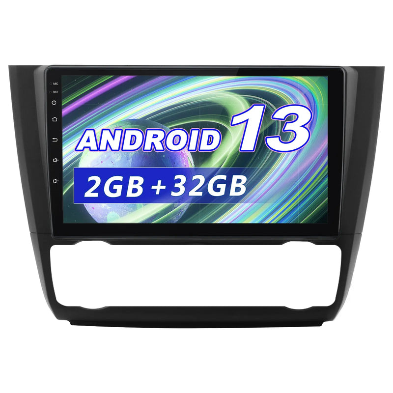 AWESAFE Estéreo Coche Android 13 para BMW 1 Serie E81 E82 E87 E88 9 Pulgadas 2GB+32GB GPS Navigation Bluetooth CarPlay Android Auto Asistencia Estacionamiento Controles al Volante AWESAFE
