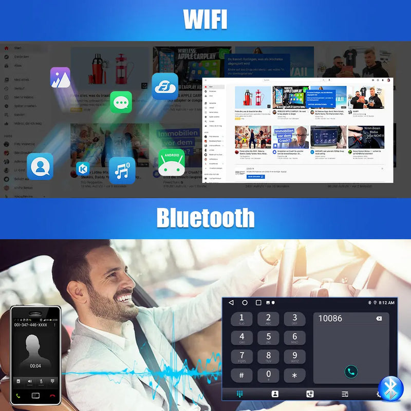 AWESAFE Estéreo Coche Android 13 para BMW 1 Serie E81 E82 E87 E88 9 Pulgadas 2GB+32GB GPS Navigation Bluetooth CarPlay Android Auto Asistencia Estacionamiento Controles al Volante AWESAFE