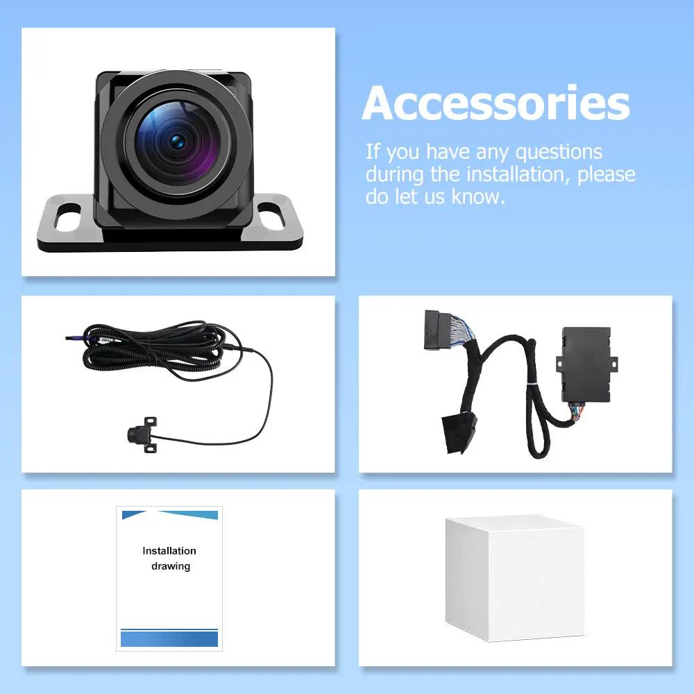 AWESAFE Front Blind Spot Camera for Ford F150 Escape Edge Explorer Focus Escape Lincoln, CVBS HD 145° Wide View Vehicle Front Bumper Cam with Radar Detection Gear Shift/High Beam Activated Parking Assistance,IP 69K AWESAFE