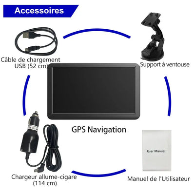 AWESAFE GPS 7 Pouces Bluetooth FM Guidage Vocal Multilingue Cartes 2D3D 2025 MAJ Gratuites pour Voitures Taxis Poids Lourds（副本） AWESAFE