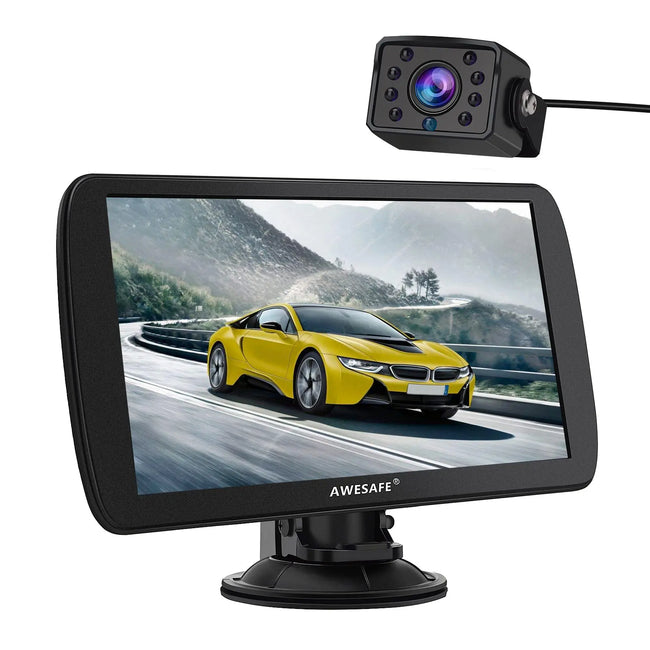 AWESAFE GPS Navigationsgerät Auto LKW 9 Zoll mit Bluetooth FM Rückfahrkamera 2025 Europa Karte inklusive lebenslange Updates AWESAFE
