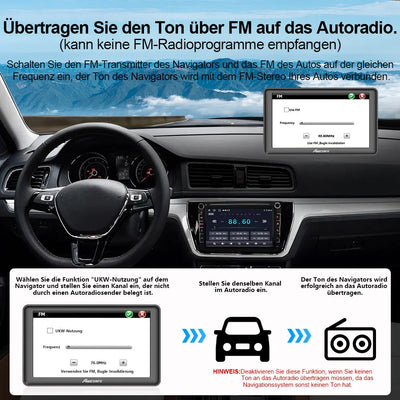AWESAFE GPS Navigator für LKW Pkw 12-24V 7 Zoll Touchscreen Bluetooth FM SD Echtzeitalarme Europakarte kostenlose Jahresupdates AWESAFE