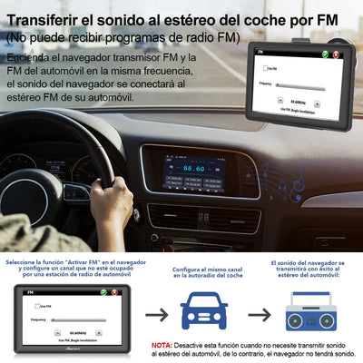 AWESAFE GPS para Coches con 7 Pulgadas Pantalla LCD con Bluetooth y Cámara Trasera, Navegador GPS para Camión con Actualizaciones de Mapas para Toda la Vida AWESAFE