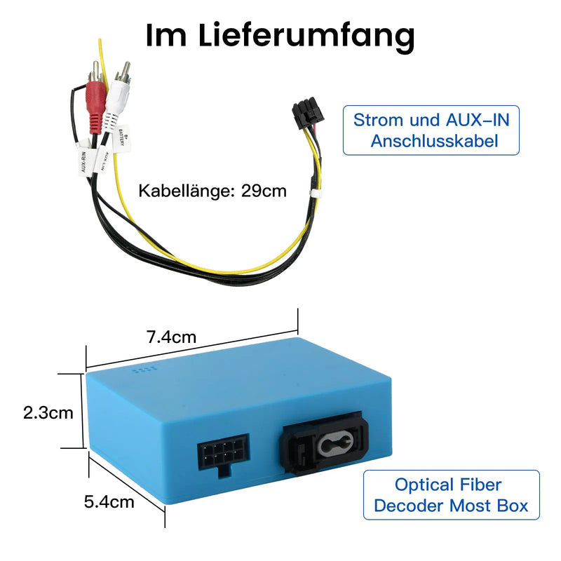 AWESAFE Glasfaser Decoder Box für Mercedes Benz Autoradio für E Klasse W211 CLS W219 AWESAFE
