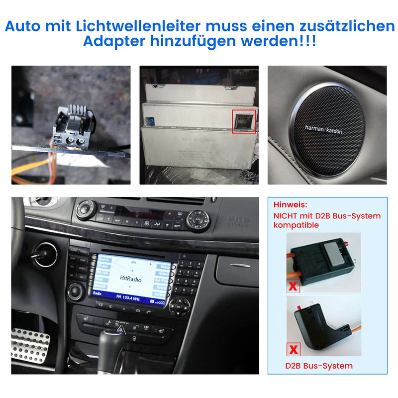 AWESAFE Glasfaser Decoder Box für Mercedes Benz Autoradio für E Klasse W211 CLS W219 AWESAFE