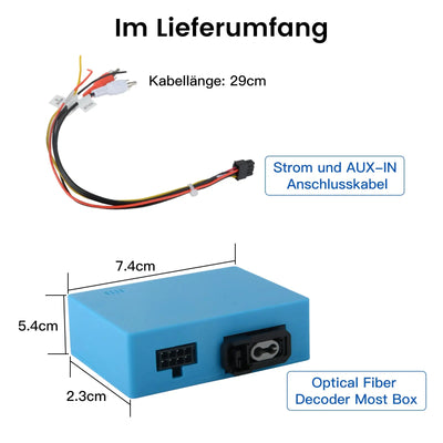 AWESAFE Lichtwellenleiter-Decoder Box für Porsche Cayenne und für Mercedes Benz ML/GL/R-Klass Serie Autoradios AWESAFE
