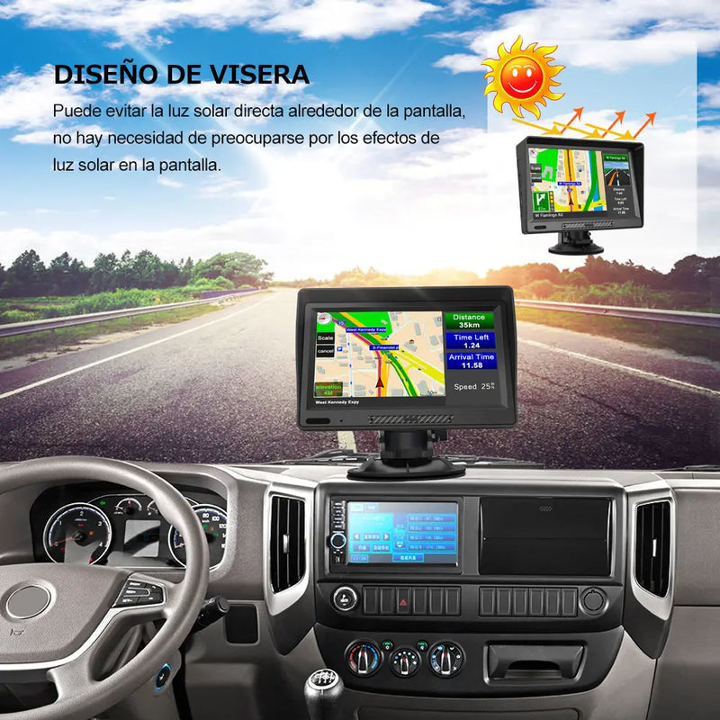 AWESAFE Navegador GPS para Camiones y Coches de 9 Pulgadas, con Visera y Bluetooth, Actualizaciones de Mapas de Europa para Toda la Vida AWESAFE