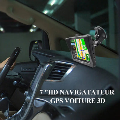 AWESAFE Navigateur GPS 7 pouces avec pare-soleil, Bluetooth et mises à jour cartographiques à vie pour l'Europe AWESAFE