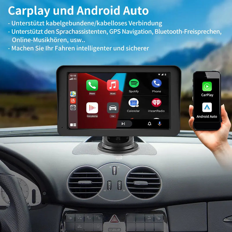 AWESAFE Navigationsgeräte für Auto mit CarPlay und Android Auto, Mirrorlink, Bluetooth, Navi für LKW PKW KFZ, 7 Zoll Touchscreen GPS Navigation AWESAFE SHOP