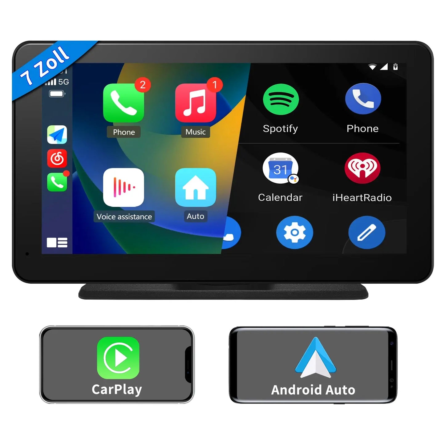 AWESAFE Navigationsgeräte mit CarPlay und Android Auto, Bluetooth, Mirrorlink, 7 Zoll Touchscreen, GPS Navigation für Auto LKW PKW KFZ AWESAFE