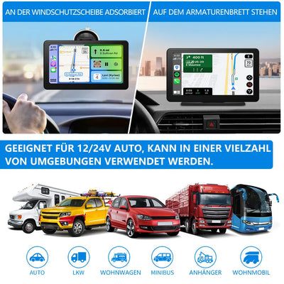 AWESAFE Navigationsgeräte mit CarPlay und Android Auto, Bluetooth, Mirrorlink, 7 Zoll Touchscreen, GPS Navigation für Auto LKW PKW KFZ AWESAFE