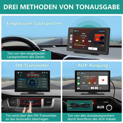 AWESAFE Navigationsgeräte mit CarPlay und Android Auto, Bluetooth, Mirrorlink, 9 Zoll Touchscreen, GPS Navigation für Auto LKW PKW KFZ AWESAFE