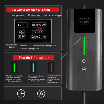 AWESAFE Portable Chargeur Voiture Electrique 5M 3.6KW, 1 Frase 16A Type 2 Commutable Voiture EV Chargeur Schuko AWESAFE
