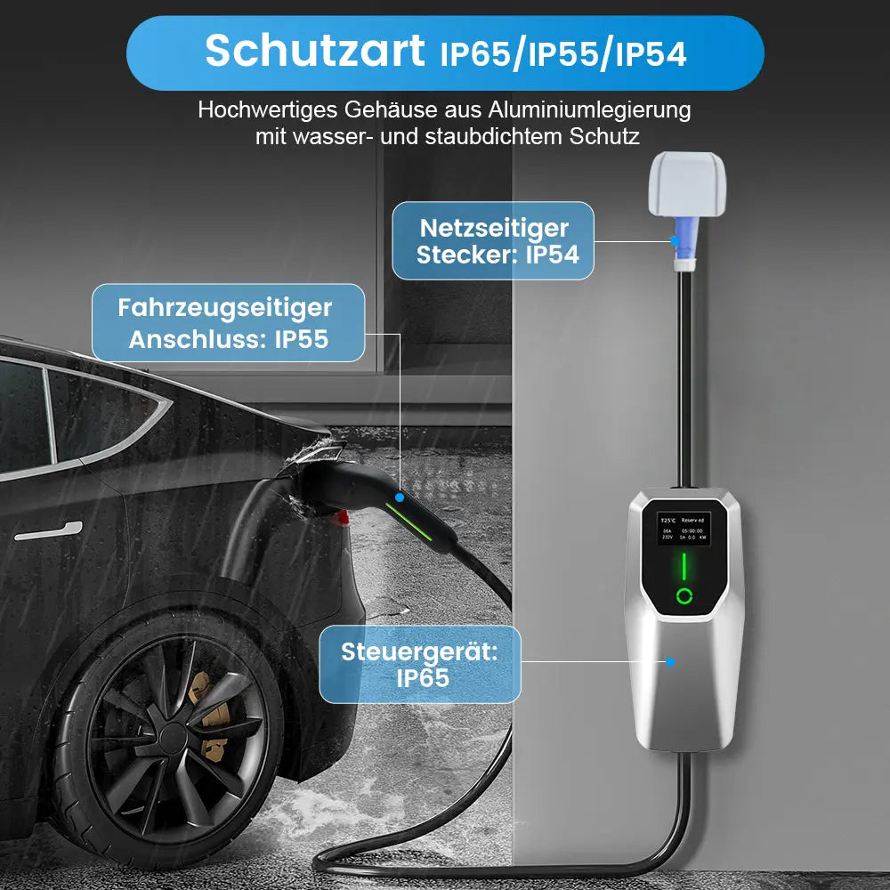 AWESAFE Portable Universelles Ladegerät für Elektrofahrzeuge vom Tyy Mobile Wallbox für 7.2 KW Elektrofahrzeuge AWESAFE