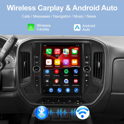 AWESAFE Qualcomm 8-Core 4GB RAM + 64GB ROMCar Radio Stereo for Chevy Silverado GMC Sierra 2014 2015 2016 2017 2018,12.1 inch Touch Screen with CarPlay & Android Auto AWESAFE