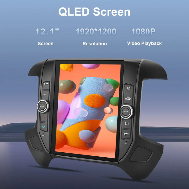 AWESAFE Qualcomm 8-Core 4GB RAM + 64GB ROMCar Radio Stereo for Chevy Silverado GMC Sierra 2014 2015 2016 2017 2018,12.1 inch Touch Screen with CarPlay & Android Auto AWESAFE