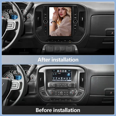 AWESAFE Qualcomm 8-Core 4GB RAM + 64GB ROMCar Radio Stereo for Chevy Silverado GMC Sierra 2014 2015 2016 2017 2018,12.1 inch Touch Screen with CarPlay & Android Auto AWESAFE