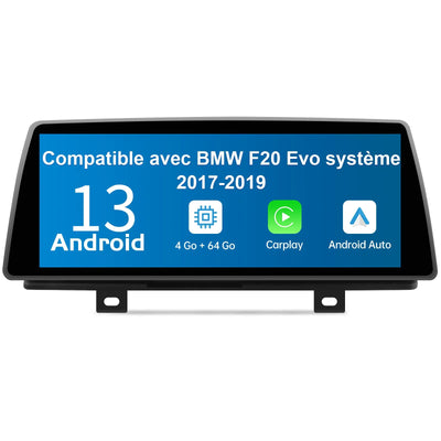 AWESAFE Radio Android pour BMW F20 EVO (2017-2019) Construit en Carplay intégré/Android Auto SWC GPS Bluetooth WiFi RDS FM Radio AWESAFE
