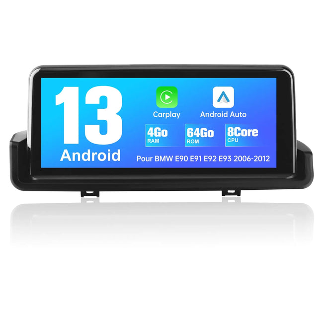AWESAFE Radio Android pour BMW série 3 E90 E91 E92 E93 2005-2012 Construit en Carplay intégré/Android Auto SWC GPS Bluetooth WiFi RDS FM Radio AWESAFE